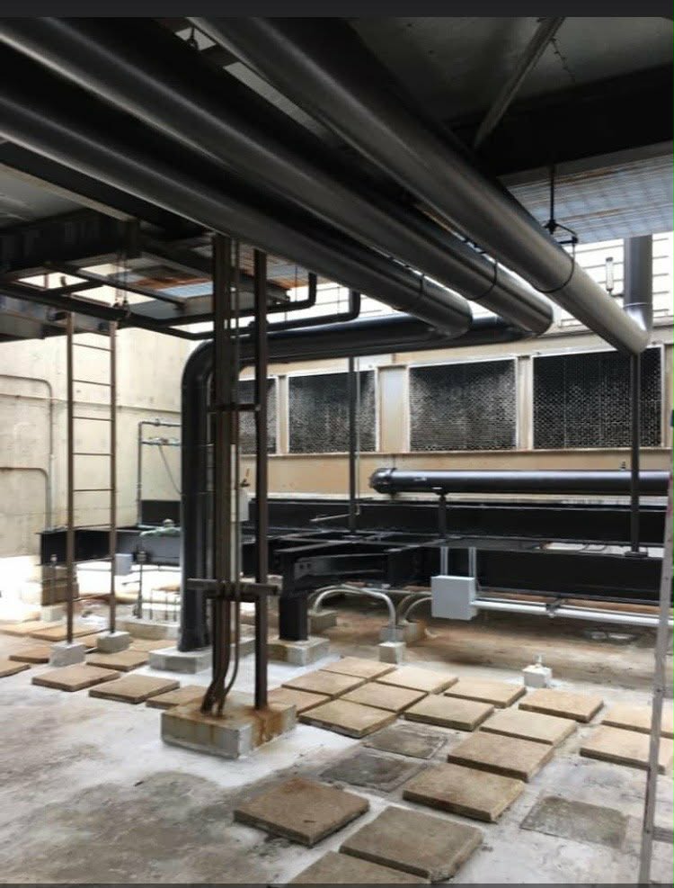 Commercial mechanical area coating project. — commercial coating, industrial painting, mechanical room coating