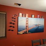 Accent wall painted in a warm terracotta tone - interior painting.
