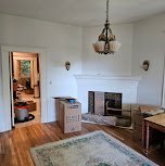 Living room with fireplace freshly painted - interior painting.