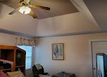 Bedroom tray ceiling freshly painted - interior painting.